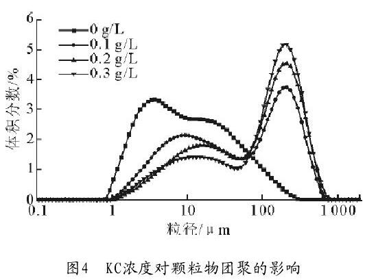 圖4　KC濃度對顆粒物團(tuán)聚的影響